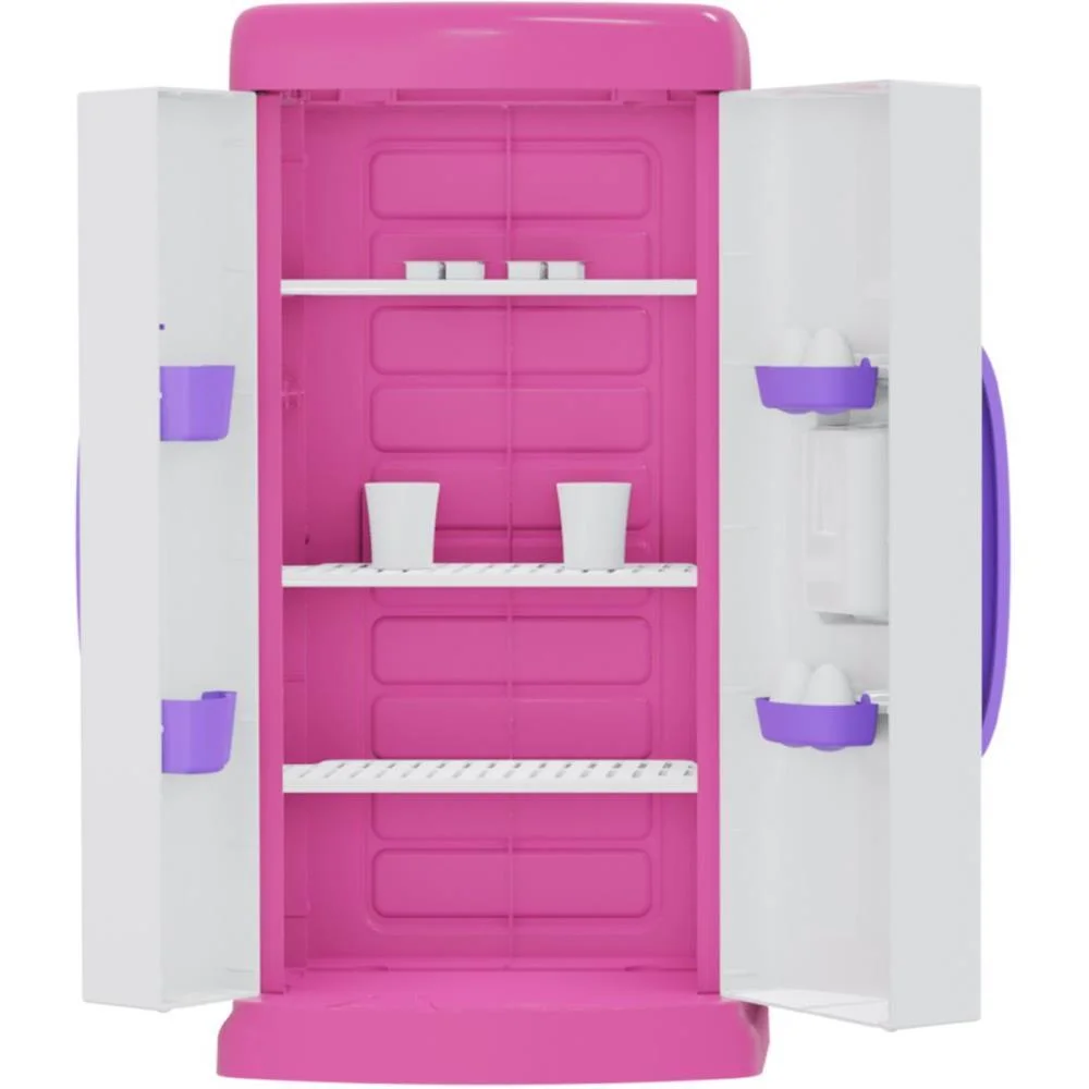 Brincando De Casinha Geladeira Faz De Conta Rosa Pais E Filhos (Unidade) - imagem 4