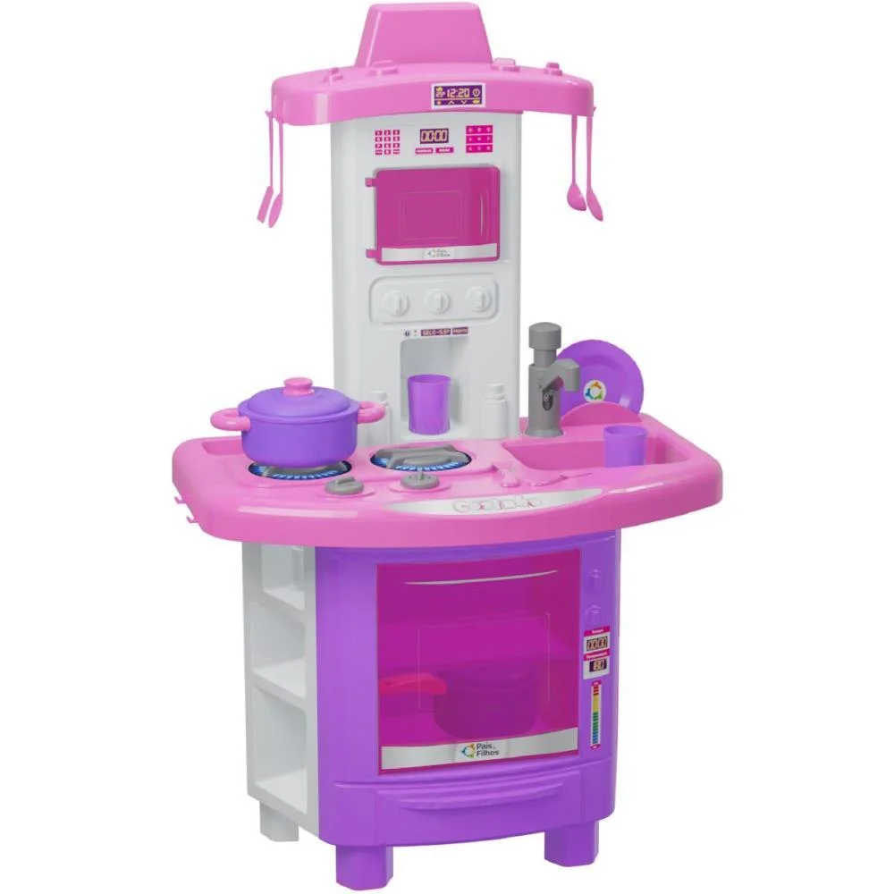 Brincando De Casinha Cozinha Faz De Conta Rosa Pais E Filhos (Unidade) - imagem 3
