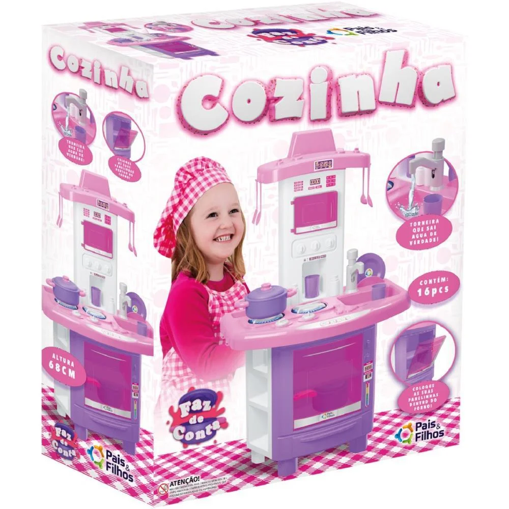Brincando De Casinha Cozinha Faz De Conta Rosa Pais E Filhos (Unidade) - imagem 4