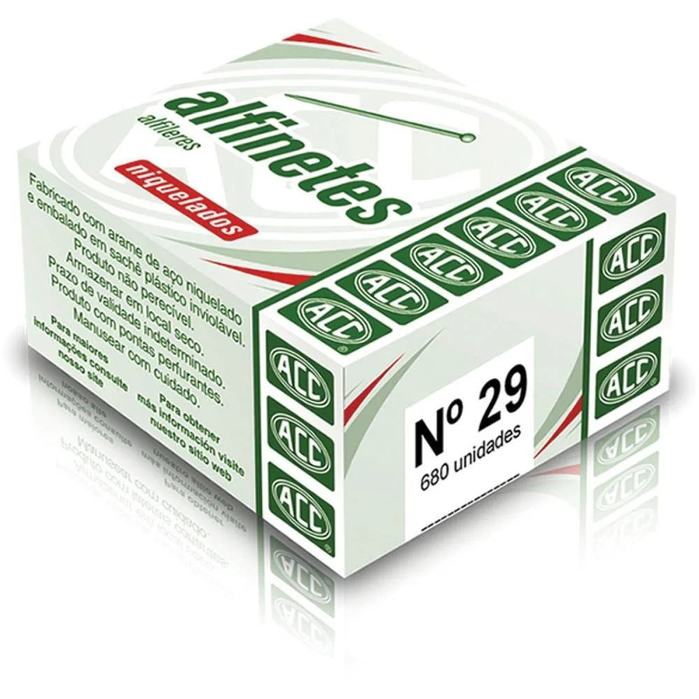 Alfinete Costura N.29 Aço Niquelado 50G. Acc (Pct.c/10) - imagem 2