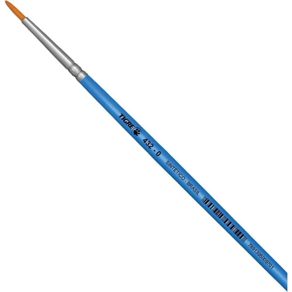 Pincel Artesanal Redondo 432 N.00 Azul Pinceis Tigre (Duzia) - imagem 2