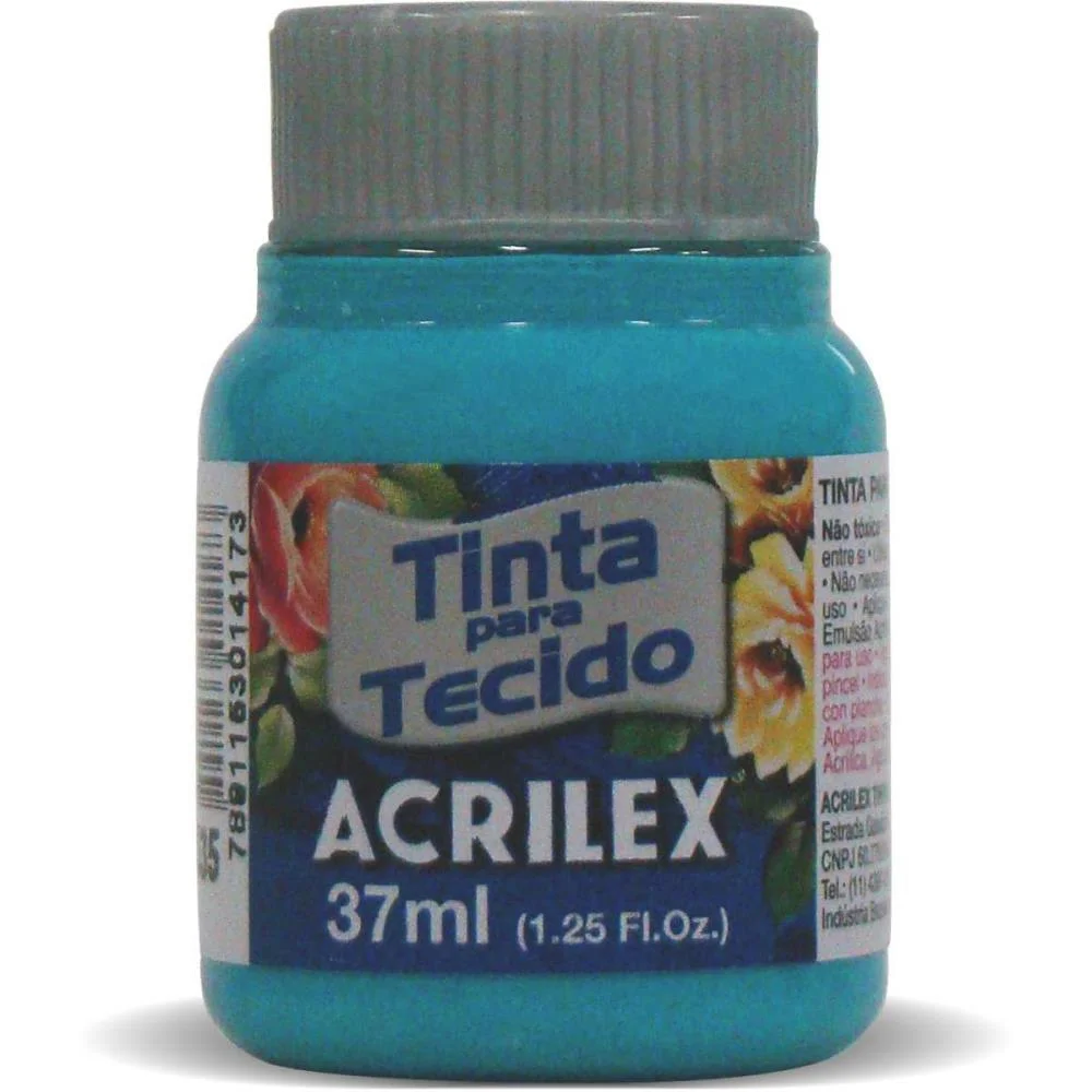 Tinta Para Tecido Fosca 37Ml Azul Mar Acrilex (Duzia) - imagem 3