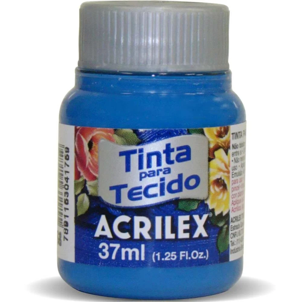 Tinta Para Tecido Fosca 37Ml Azul Ceruleo Acrilex (Duzia) - imagem 3