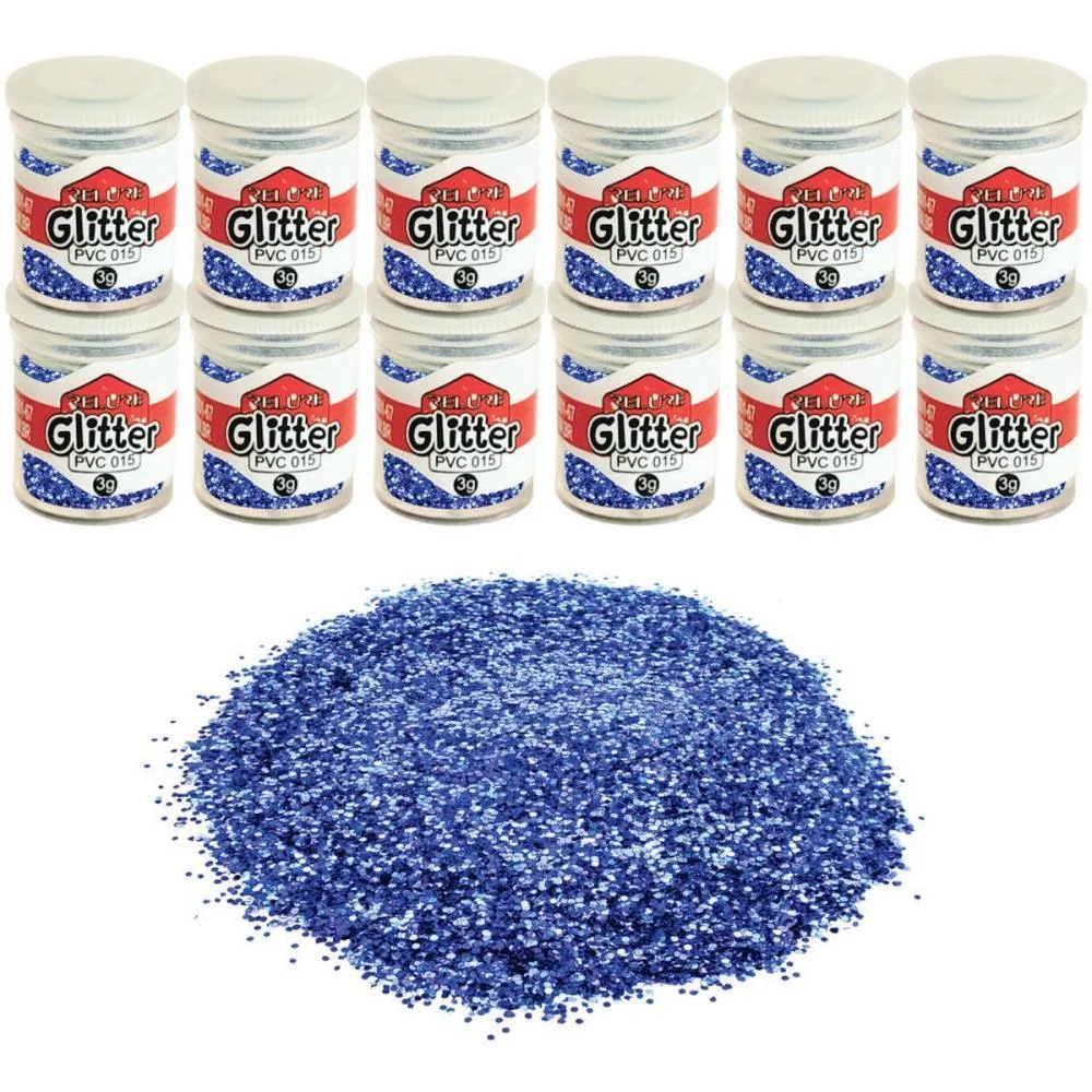 Glitter Pvc Azul Royal Pote 3G. Honey (Pct.c/12) - imagem 2