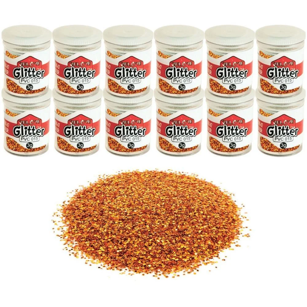 Glitter Pvc Laranja Potes 3G. Honey (Pct.c/12) - imagem 2