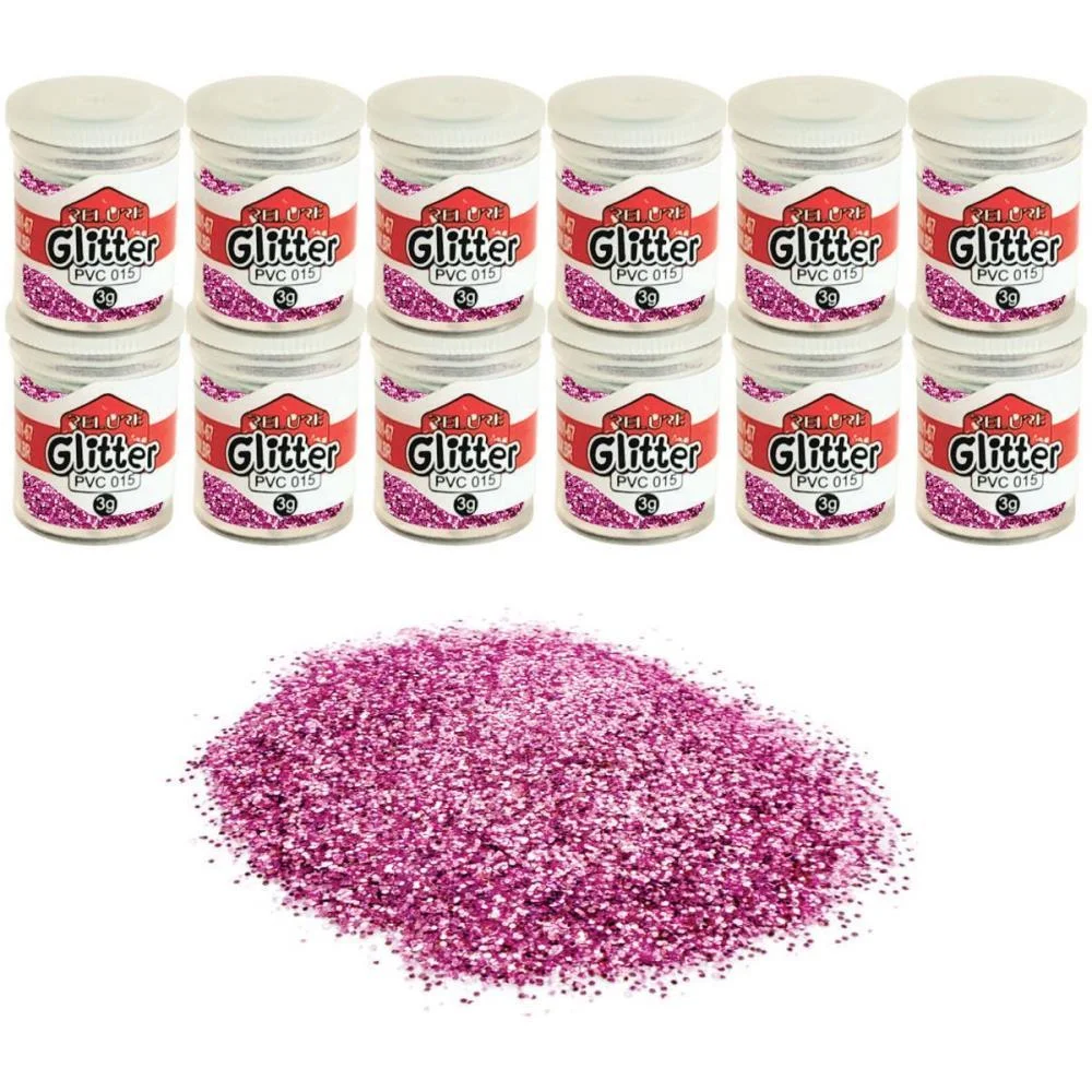 Glitter Pvc Rosa Potes 3G. Honey (Pct.c/12) - imagem 2