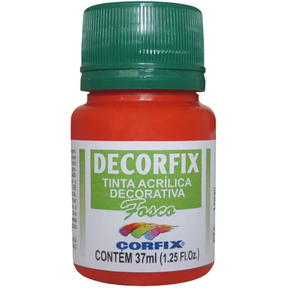 Tinta Acrilica Decorfix Fosca 37Ml Vermelho F Corfix (Cx.c/06) - imagem 3