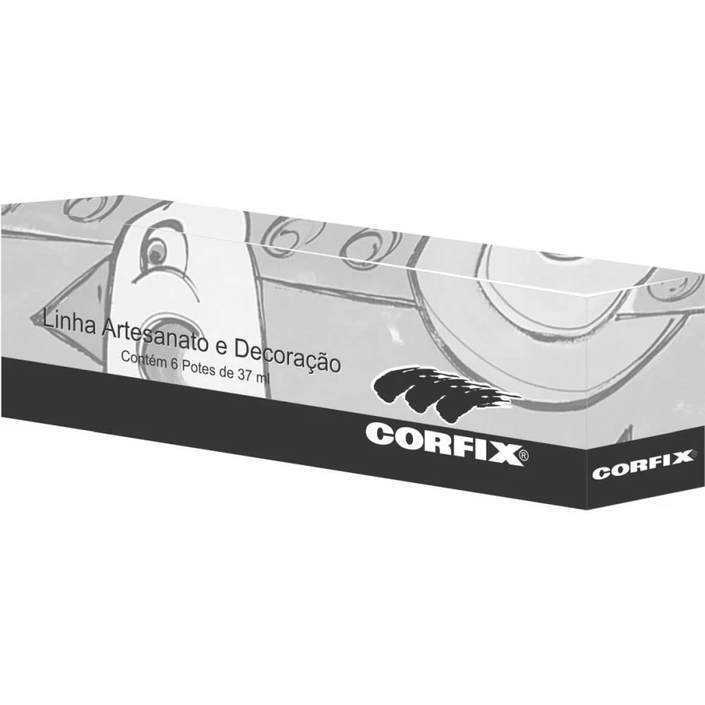 Tinta Acrilica Decorfix Fosca 37Ml Vermelho F Corfix (Cx.c/06) - imagem 4