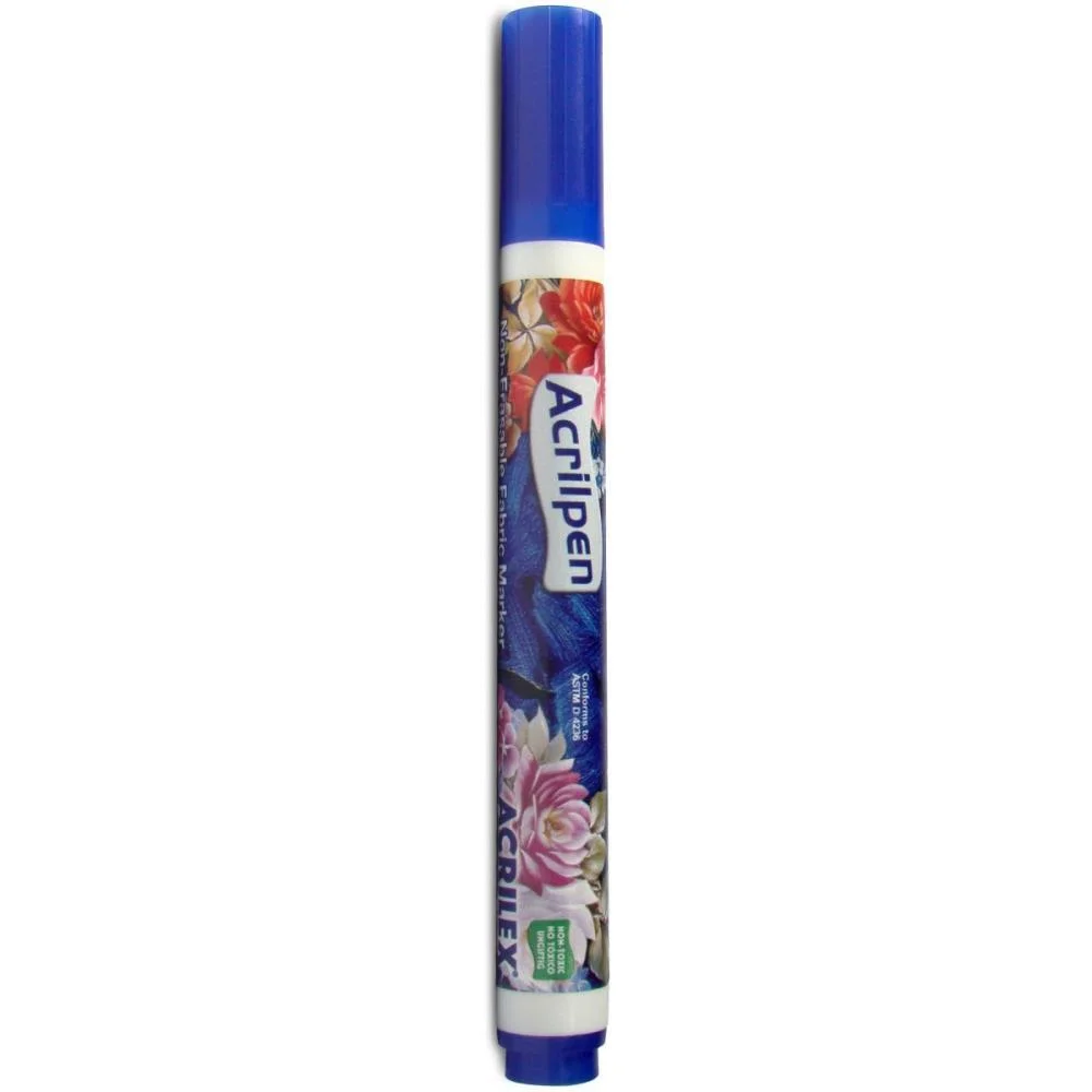 Caneta Para Tecido Azul Turquesa Acrilpen Acrilex (Cx.c/12) - imagem 3