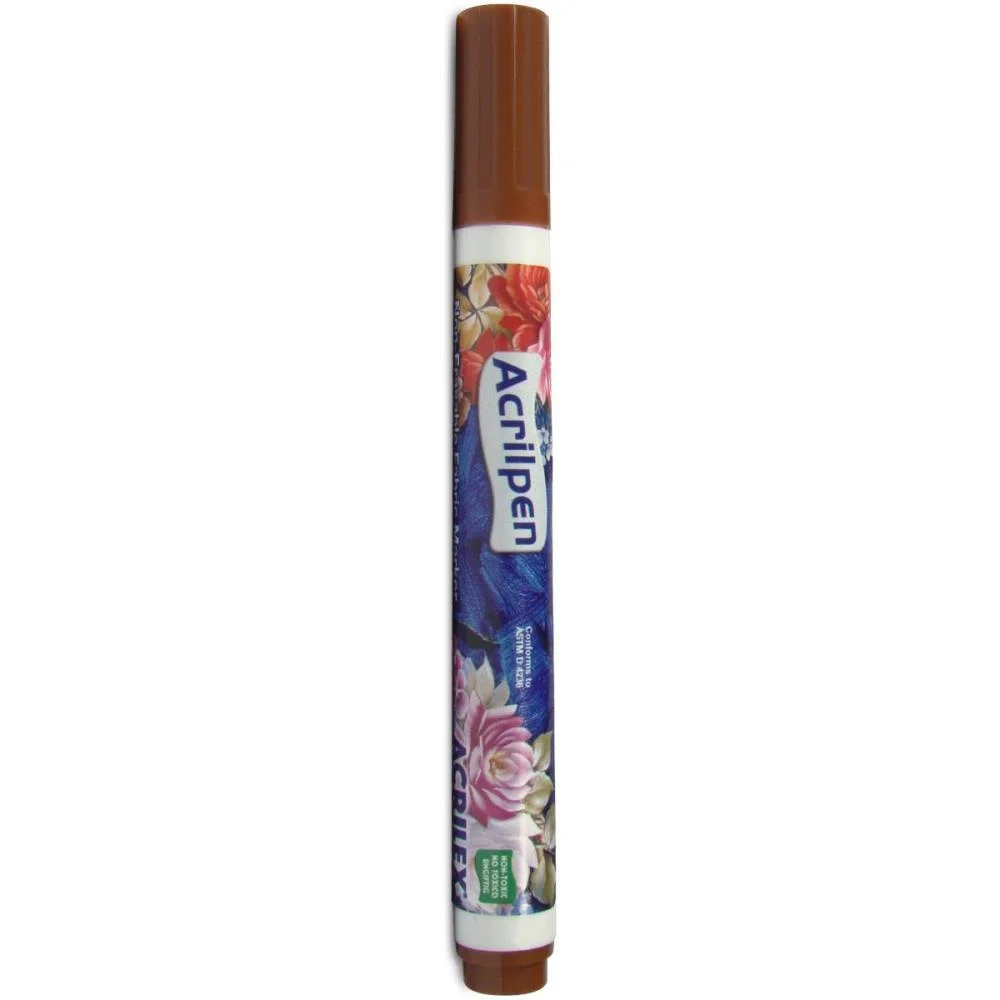 Caneta Para Tecido Marrom Acrilpen Acrilex (Cx.c/12) - imagem 4