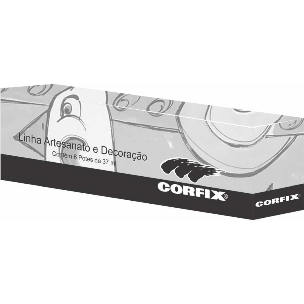 Tinta Acrilica Decorfix Fosca 37Ml Preto Corfix (Cx.c/06) - imagem 2