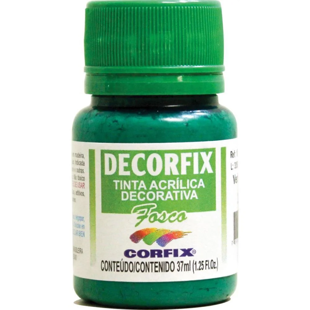 Tinta Acrilica Decorfix Fosca 37Ml Verde Band Corfix (Cx.c/06) - imagem 3
