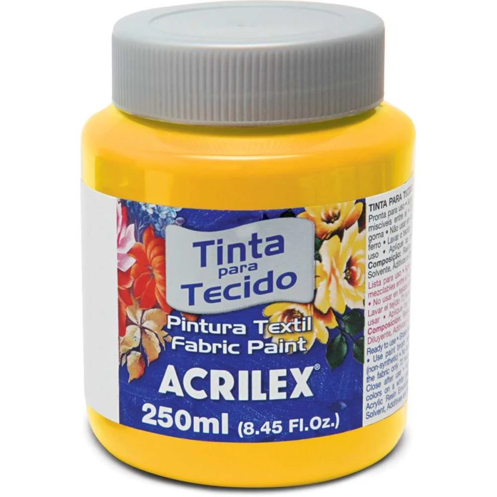 Tinta Para Tecido Fosca 250Ml Amarelo Ouro Acrilex (Pct.c/03) - imagem 3