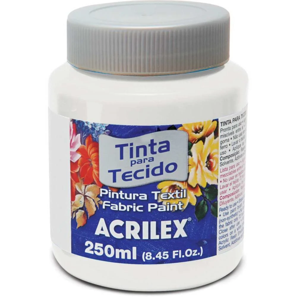 Tinta Para Tecido Fosca 250Ml Branco Acrilex (Pct.c/03) - imagem 2