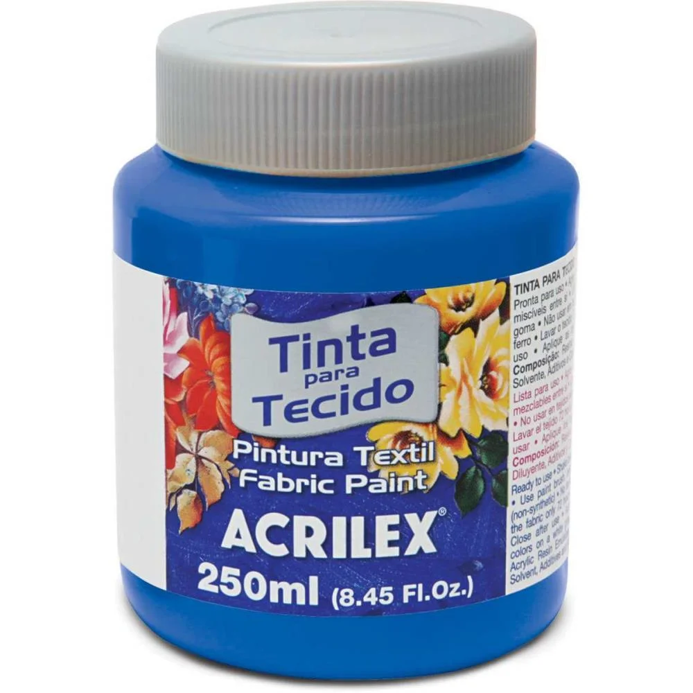 Tinta Para Tecido Fosca 250Ml Azul Turquesa Acrilex (Pct.c/03) - imagem 3