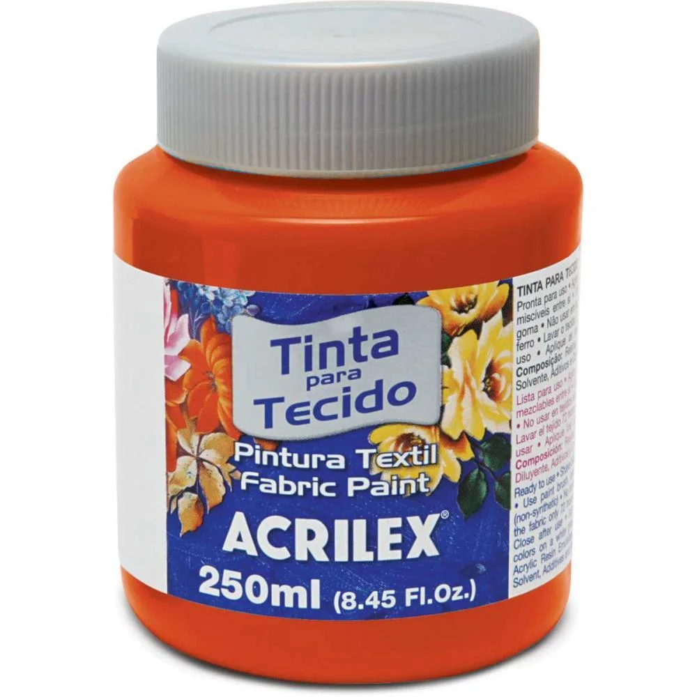 Tinta Para Tecido Fosca 250Ml Vermelho Fogo Acrilex (Pct.c/03) - imagem 2