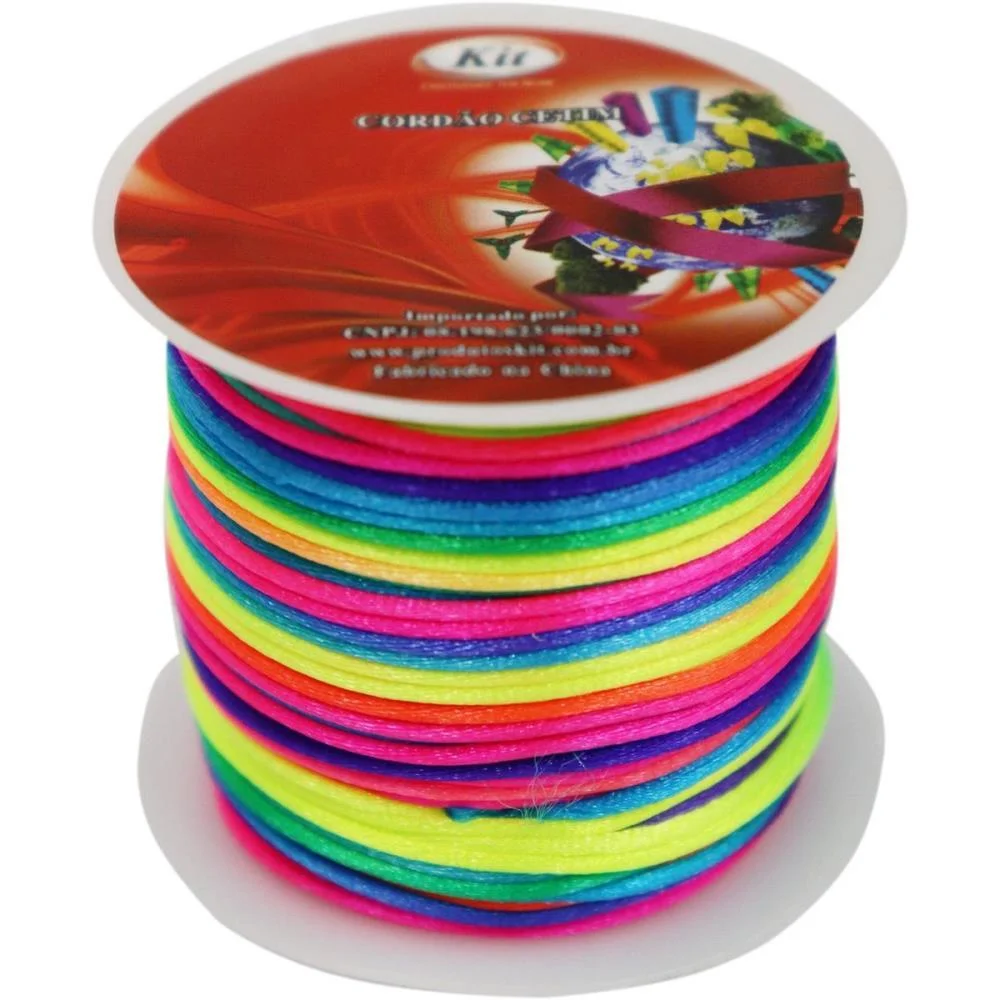 Cordao Cetim 1Mm Multicolor 2 C/20M. Kit (Rolo) - imagem 3
