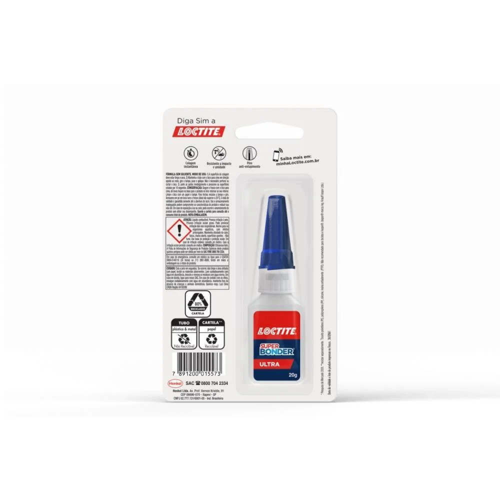 Cola Adesivo Instantaneo Super Bonder Ultra 20G Loctite Henkel (Unidade) - imagem 4