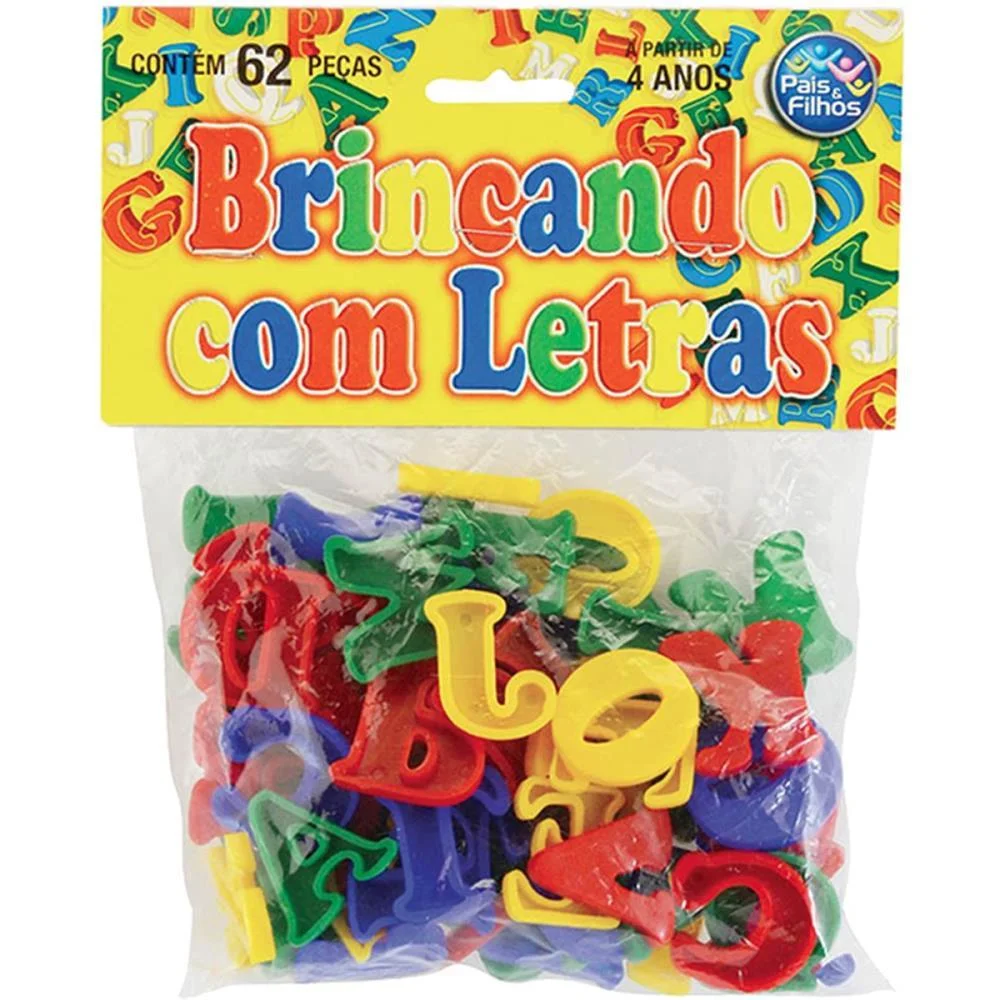 Brinquedo Pedagogico Brincando Com Letras 62 Pecas Pais E Filhos (Unidade) - imagem 9