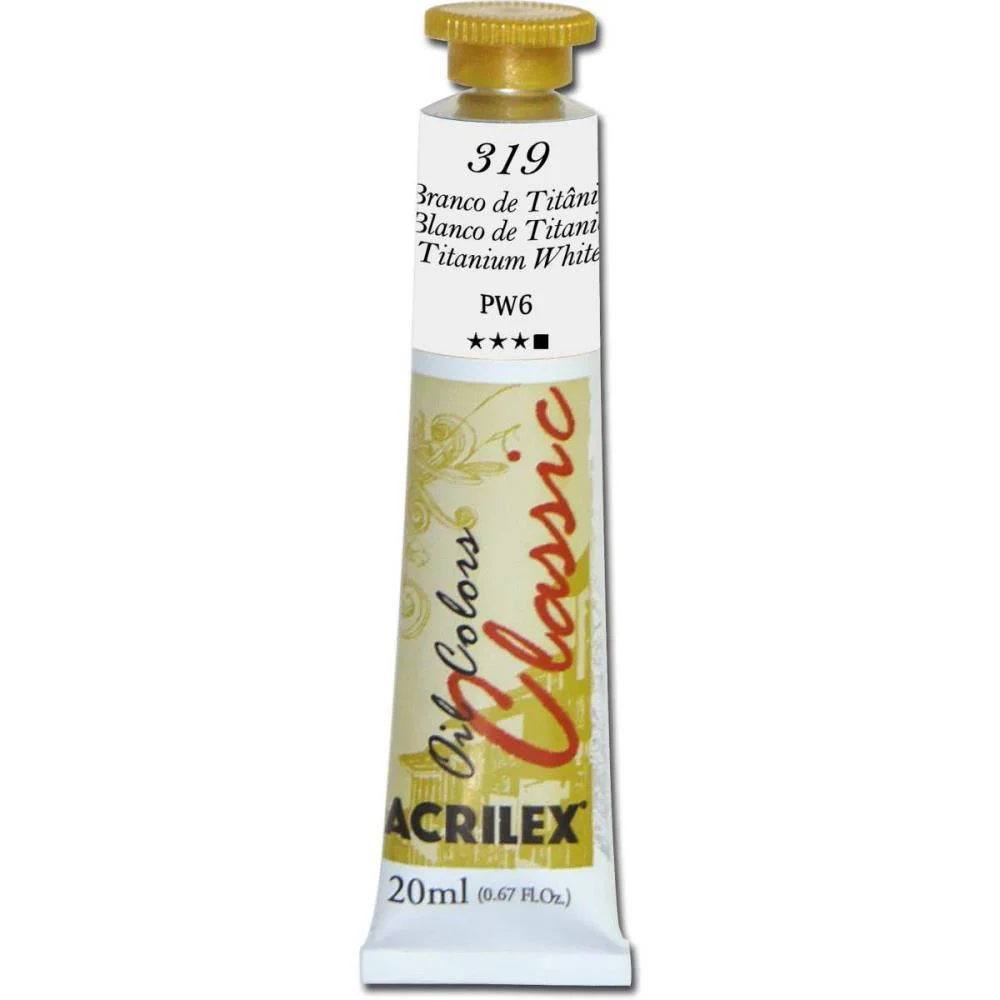 Tinta A Oleo Oil Colors 20Ml Branco Titanio Acrilex (Cx.c/06) - imagem 3