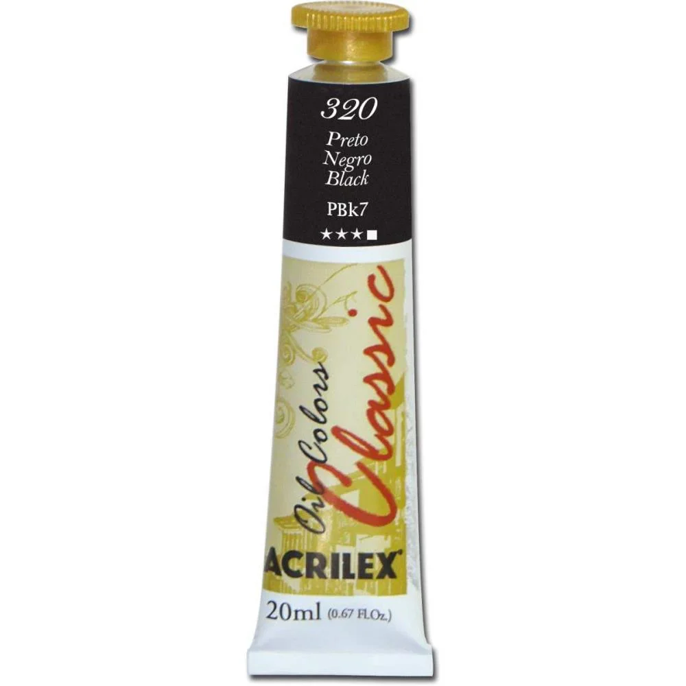Tinta A Oleo Oil Colors 20Ml Preto Acrilex (Cx.c/06) - imagem 3