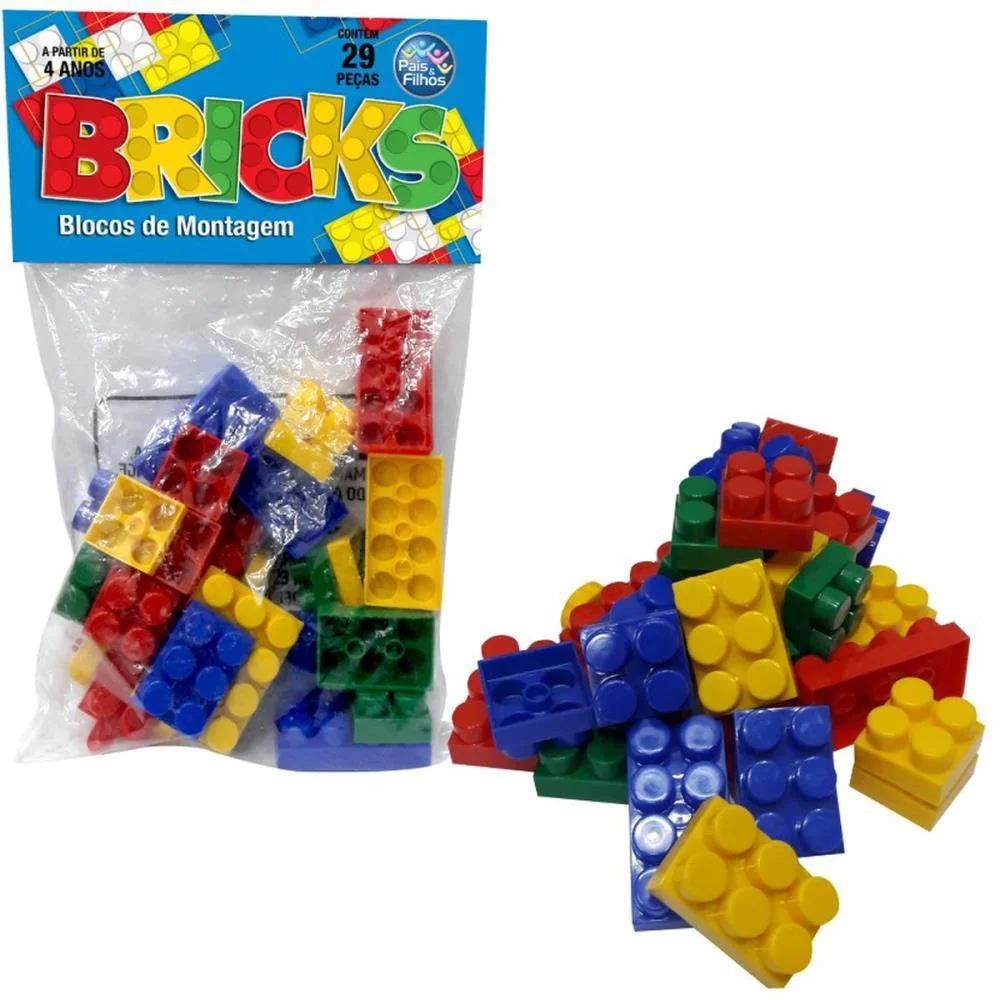 Brinquedo Para Montar Bricks Blocos De Montagem 29Pc Pais E Filhos (Unidade) - imagem 3