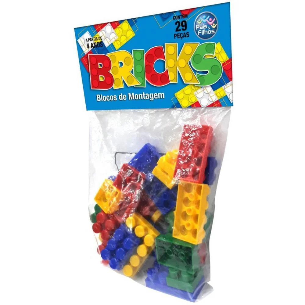 Brinquedo Para Montar Bricks Blocos De Montagem 29Pc Pais E Filhos (Unidade) - imagem 4