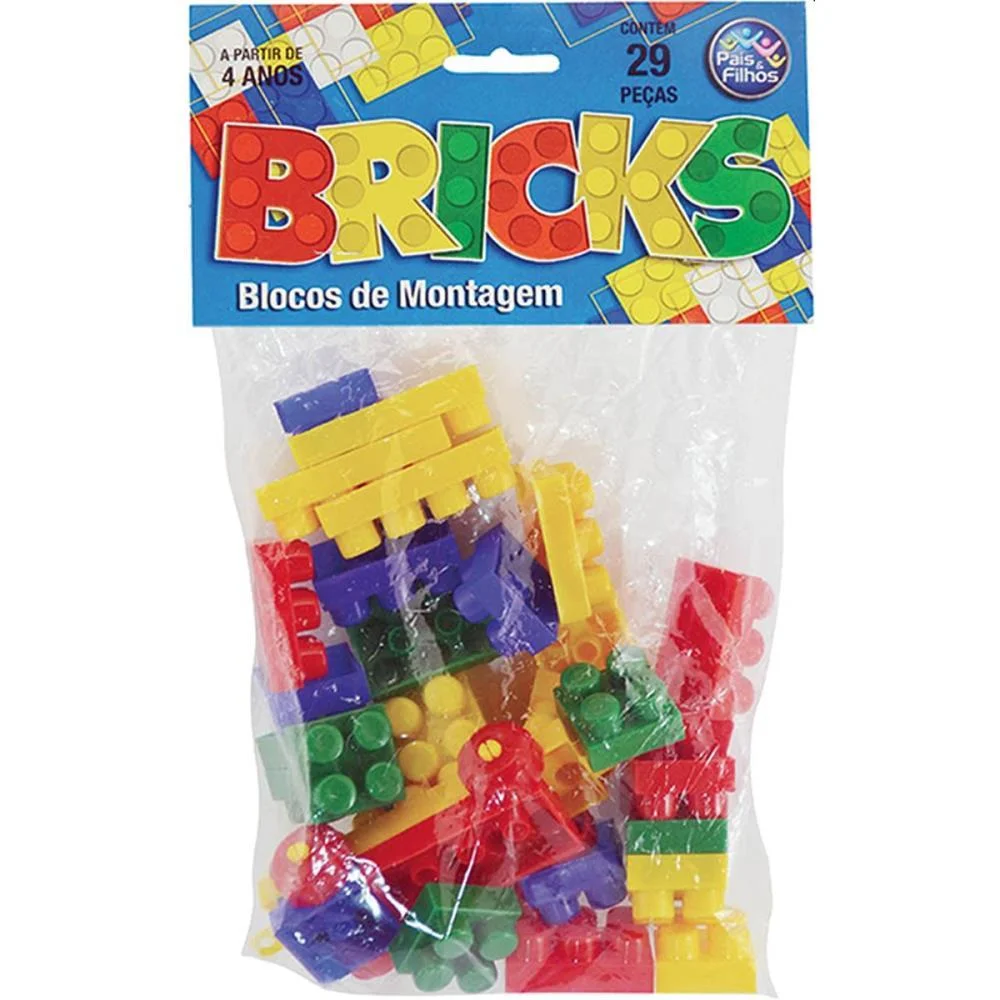 Brinquedo Para Montar Bricks Blocos De Montagem 29Pc Pais E Filhos (Unidade) - imagem 5