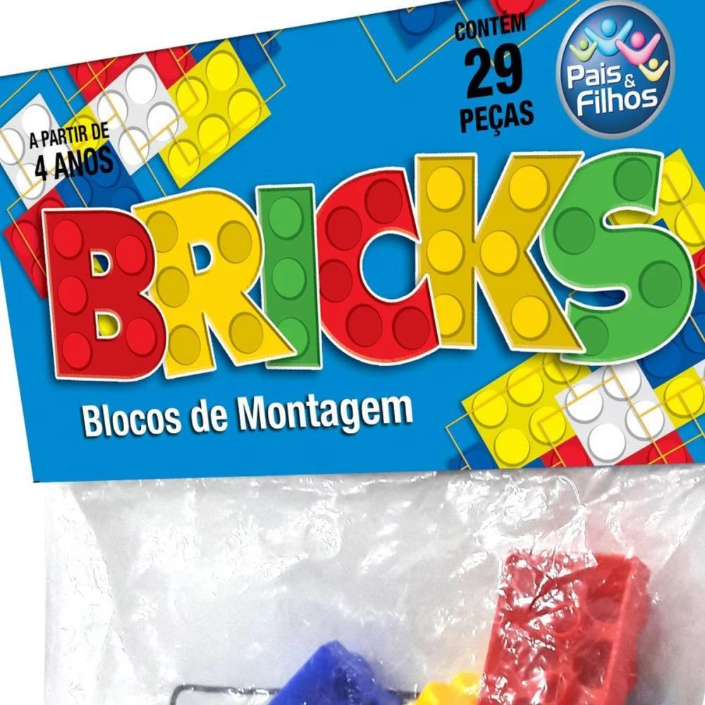 Brinquedo Para Montar Bricks Blocos De Montagem 29Pc Pais E Filhos (Unidade) - imagem 8