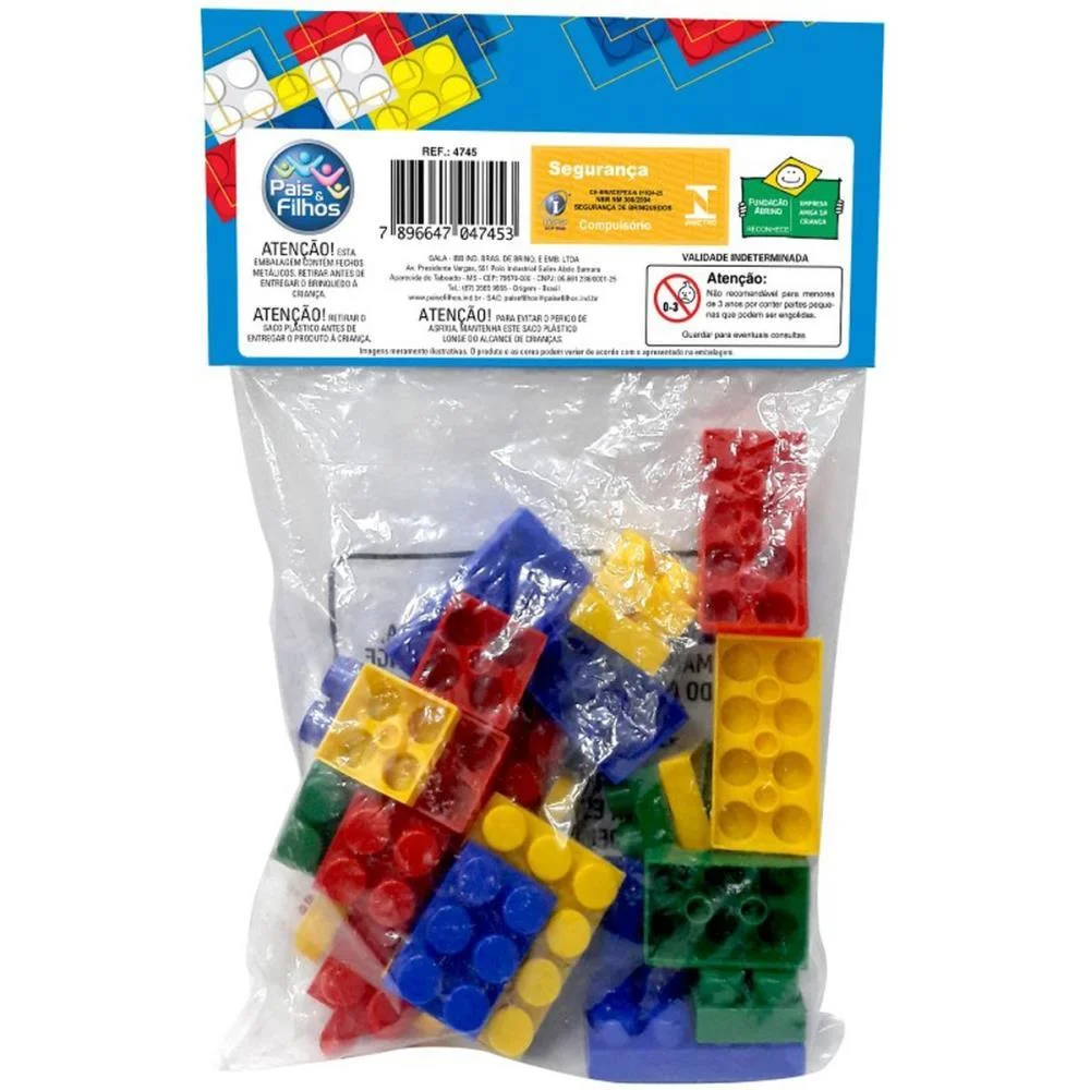 Brinquedo Para Montar Bricks Blocos De Montagem 29Pc Pais E Filhos (Unidade) - imagem 9