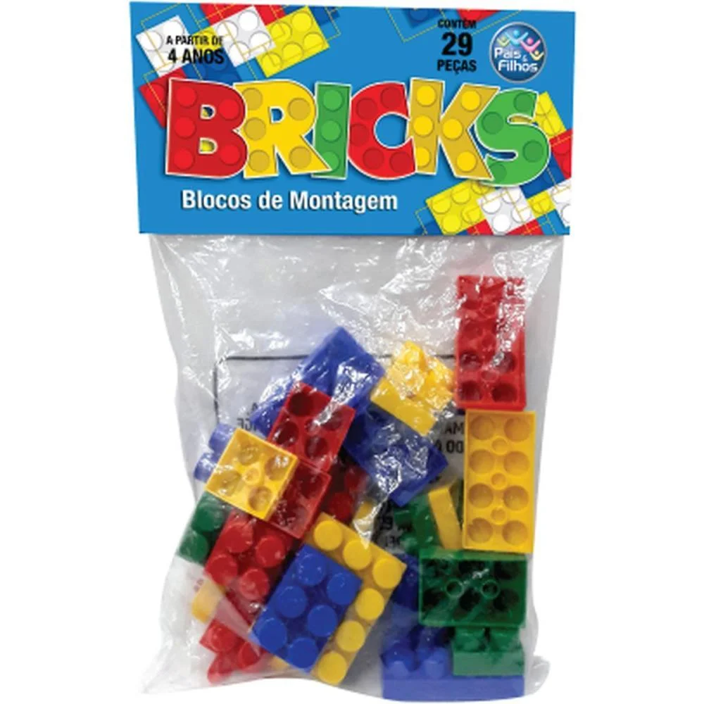 Brinquedo Para Montar Bricks Blocos De Montagem 29Pc Pais E Filhos (Unidade) - imagem 10