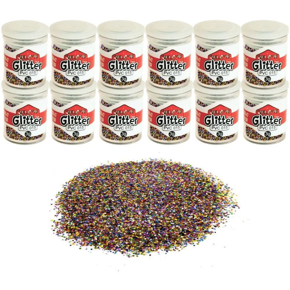 Glitter Pvc Multicor Potes 3G. Honey (Pct.c/12) - imagem 2
