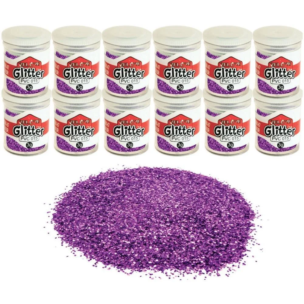 Glitter Pvc Roxo Potes 3G. Honey (Pct.c/12) - imagem 2