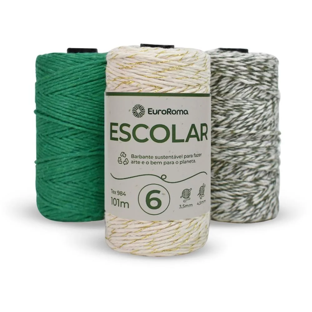Barbante Colorido 100G 4/6 Fios Rolo 101M Sortid Euroroma (Pct.c/06) - imagem 2