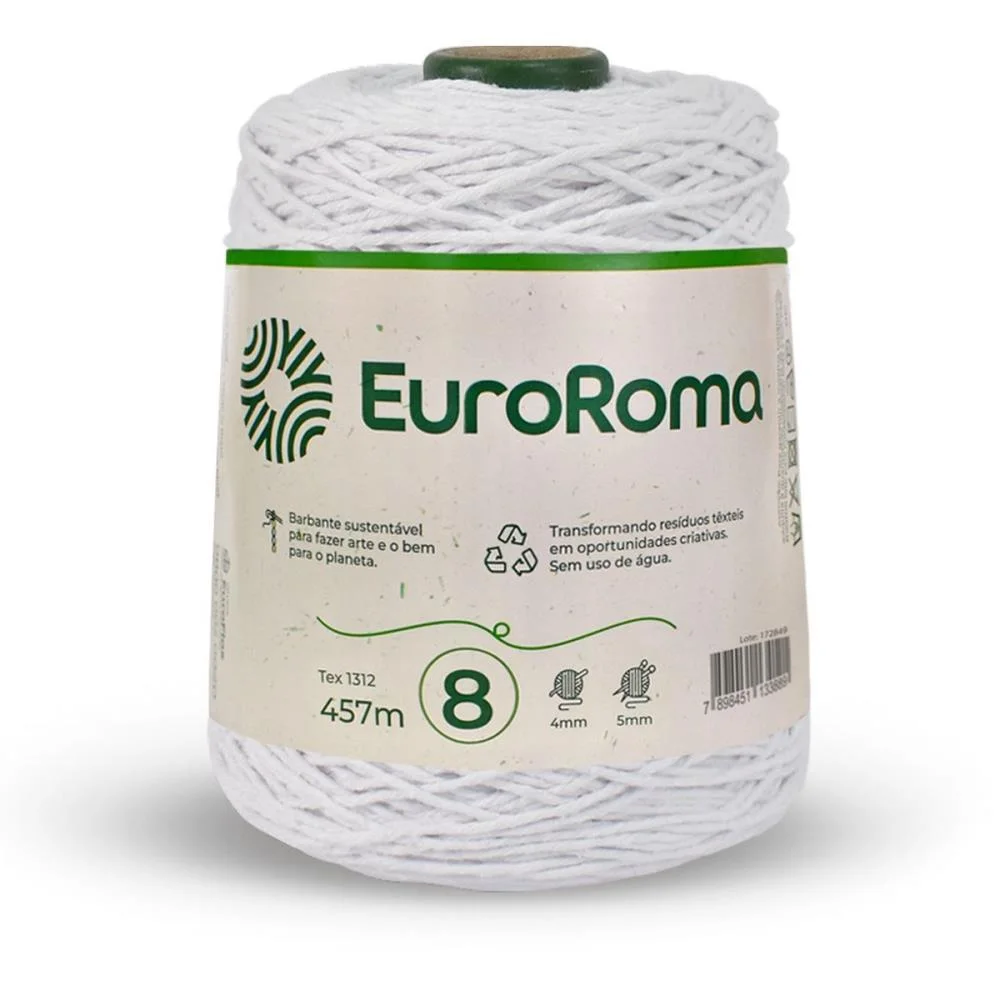 Barbante Colorido 600G 4/8 Fios 457M Branco Euroroma (Unidade) - imagem 3
