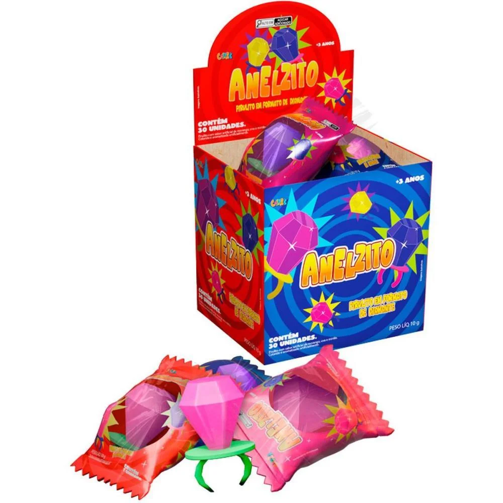 Doce Anelzito Pirulito Sabores (S) Colore (Dp.c/30) - imagem 2