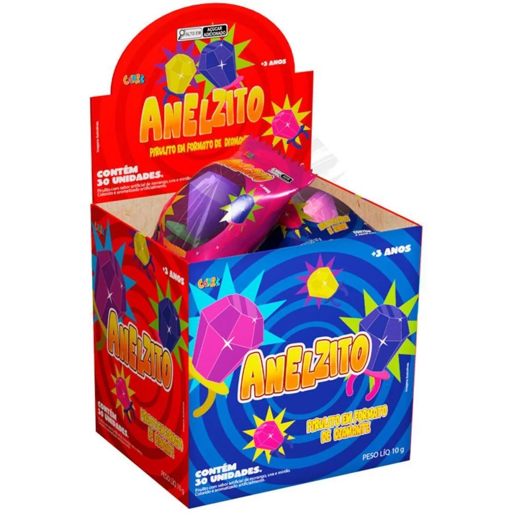 Doce Anelzito Pirulito Sabores (S) Colore (Dp.c/30) - imagem 4