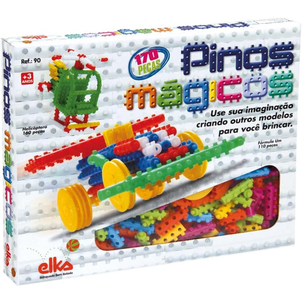 Brinquedo Para Montar Pinos Magicos 170 Pecas Elka (Unidade) - imagem 4