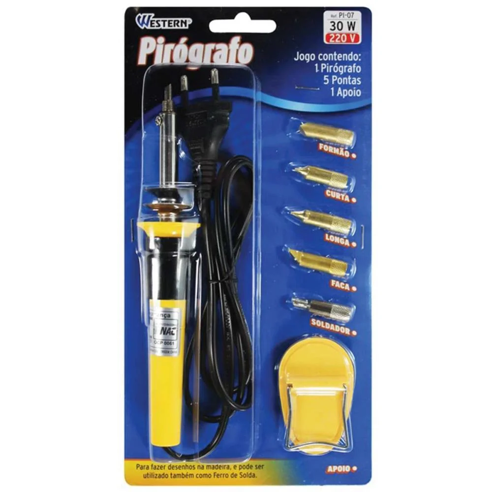 Pirografo Cabo Plastico 30W-220V Western - imagem 4