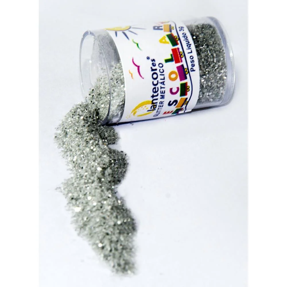 Glitter Pvc Prata Potes 3G. Lantecor (Pct.c/12) - imagem 3