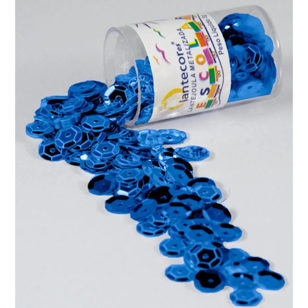 Lantejoula Metalizada Azul Royal 10Mm. Potes 2G. Lantecor (Pct.c/12) - imagem 3