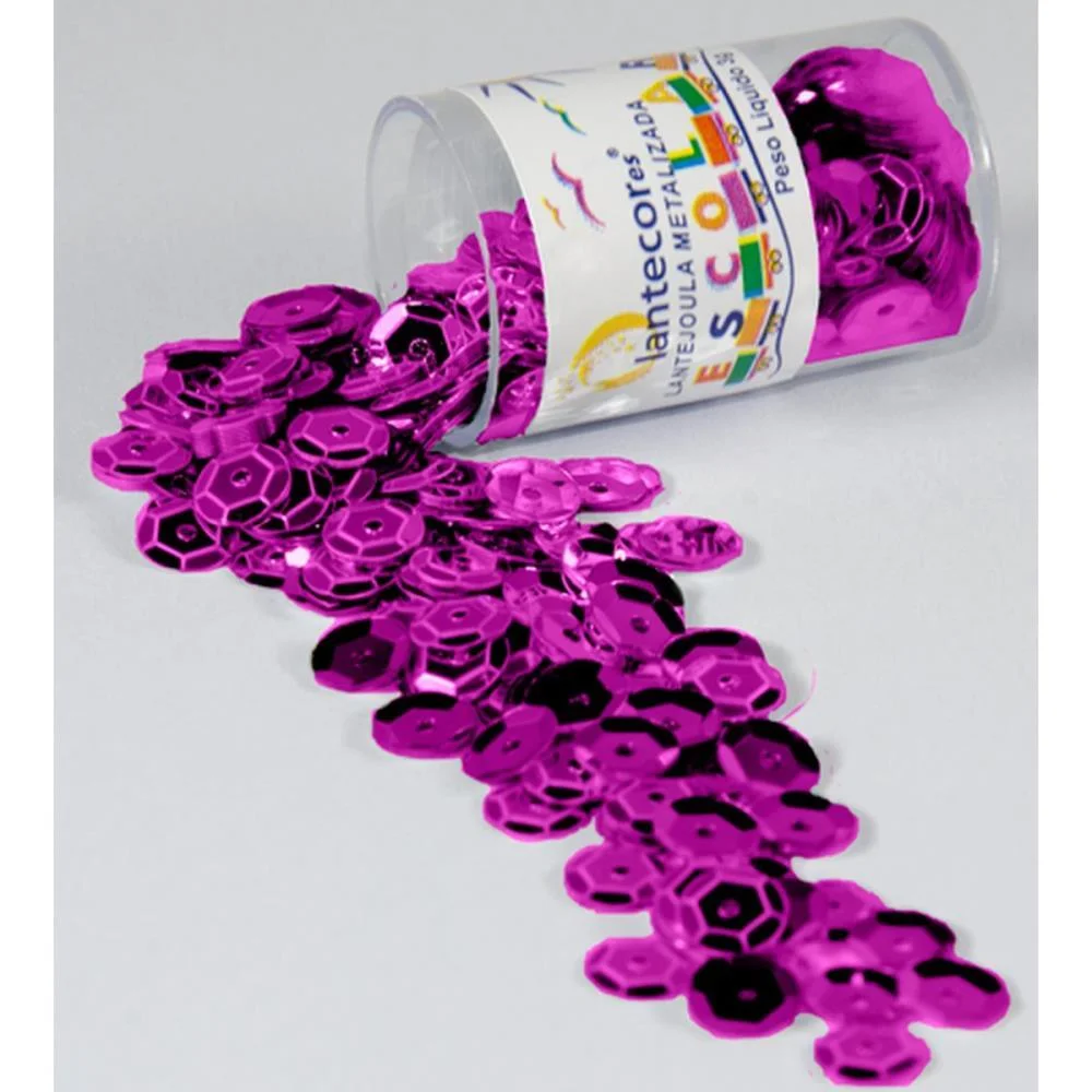 Lantejoula Metalizada Pink 10Mm. Potes 2G. Lantecor (Pct.c/12) - imagem 3