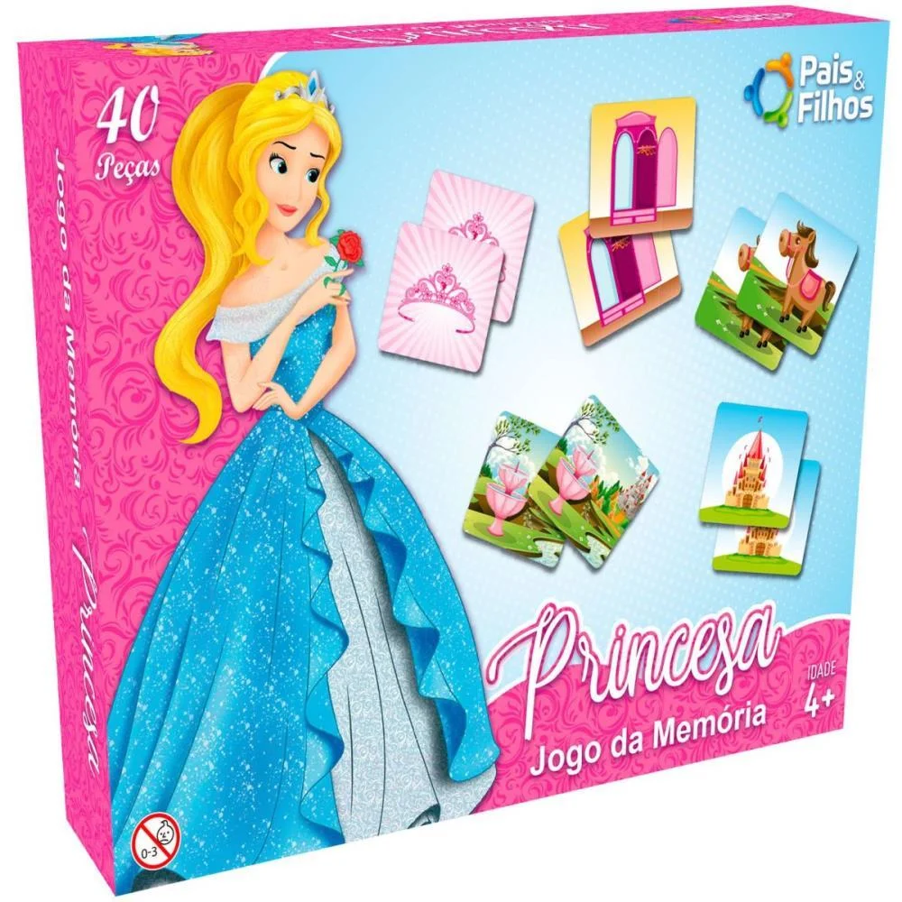 Jogo Da Memoria Princesas 40Pecas Pais E Filhos (Unidade) - imagem 3