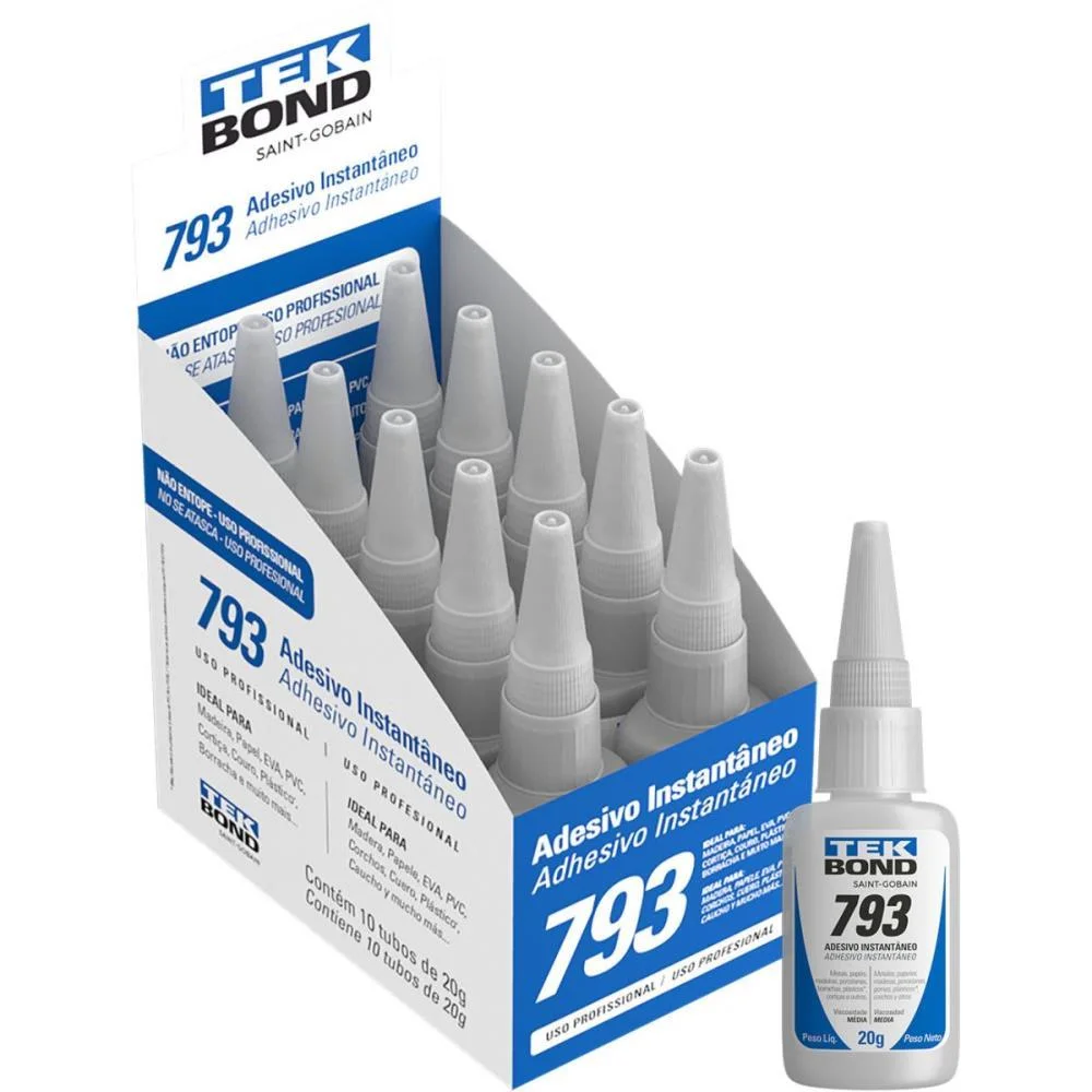 Cola Adesivo Instantaneo 793 20G Tekbond (Cx.c/10) - imagem 2