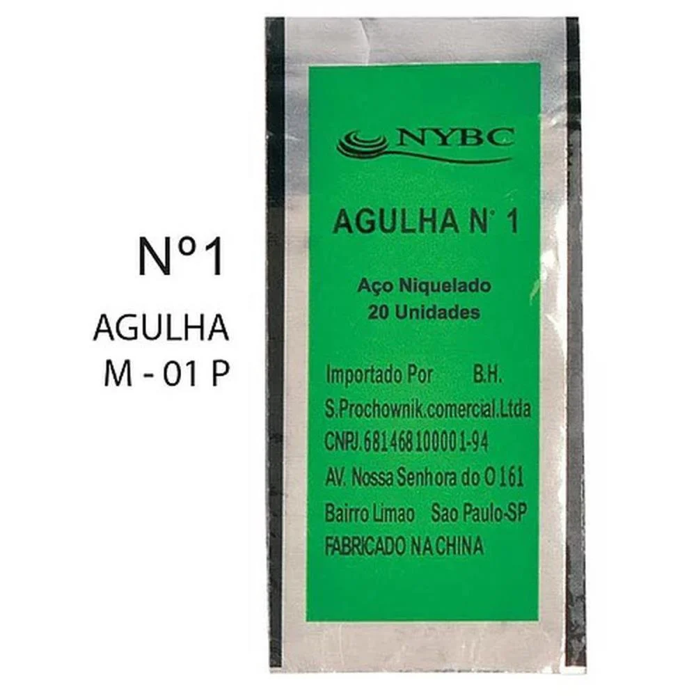 Agulha De Mão N.1 Niquelado C/20Unid. Nybc (Pct.c/05) - imagem 3