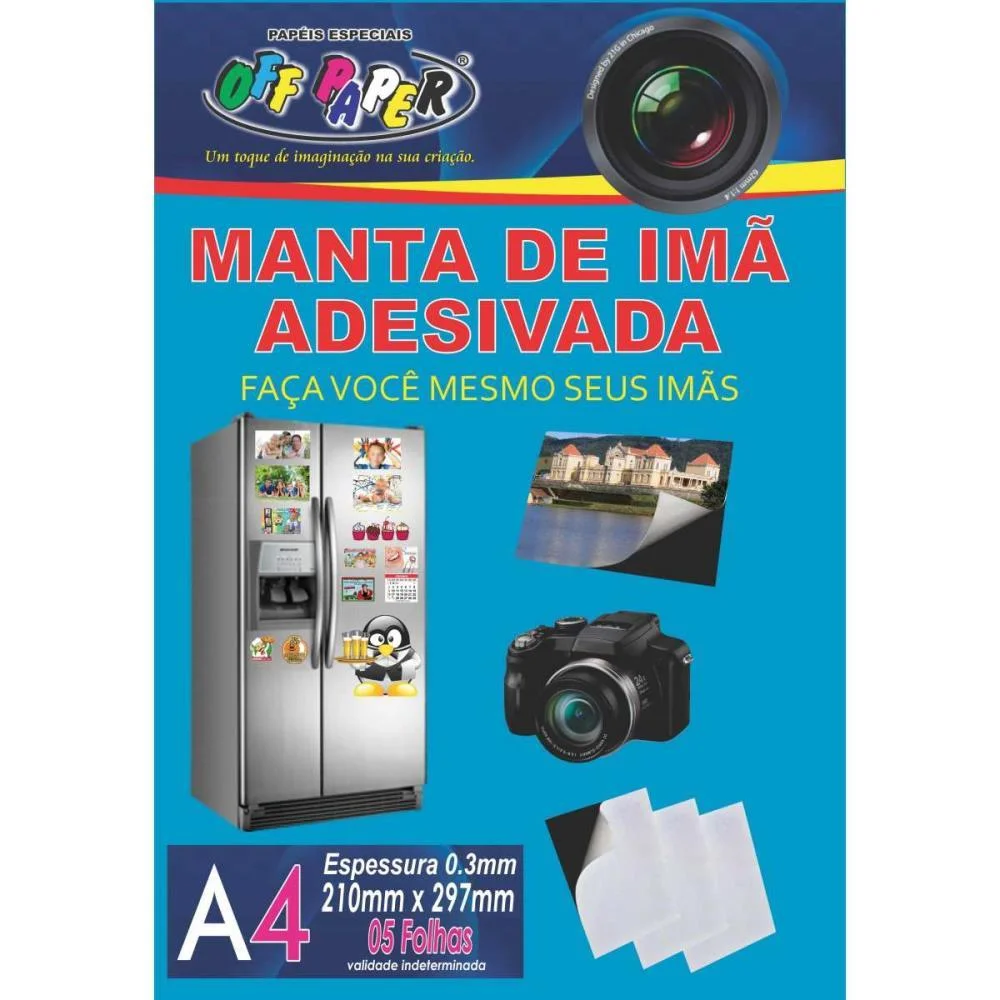 Placa Imantada A4 210X297Mm C/Adesivo Off Paper (Pct.c/05) - imagem 3