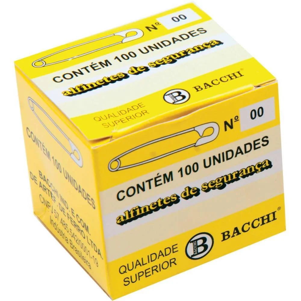 Alfinete Segurança N.00 Aço Niquelado Bacchi (Cx.c/100) - imagem 3