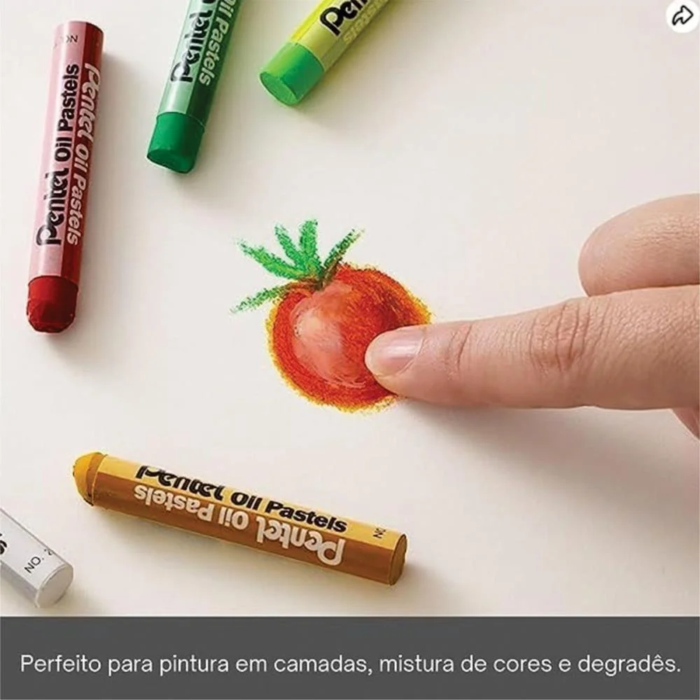 Giz Pastel Oleoso 12Cores Pentel (Estojo) - imagem 4