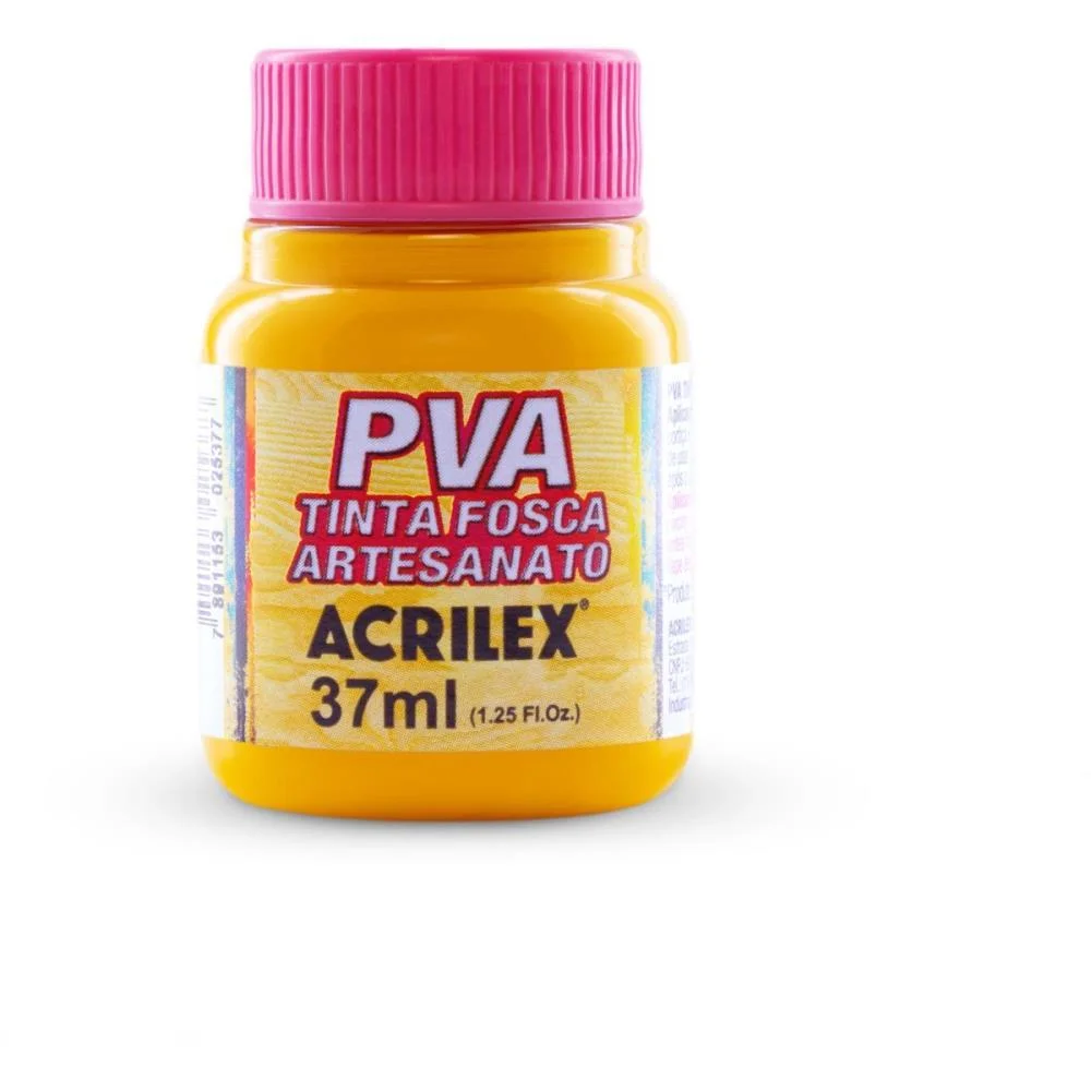 Tinta Pva 37Ml. Amarelo Ouro Acrilex (Cx.c/12) - imagem 3