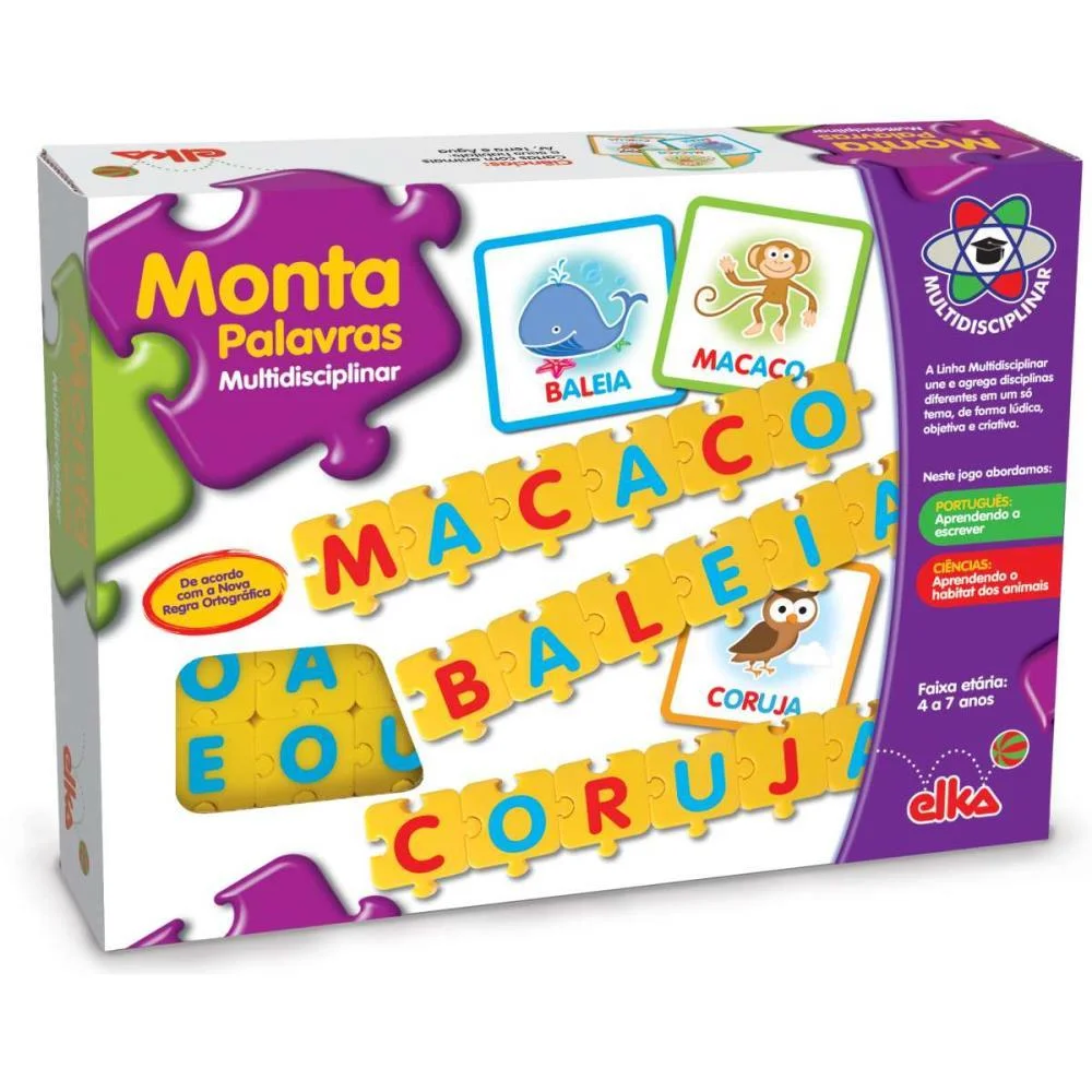 Brinquedo Pedagogico Monta Palavras Elka (Unidade) - imagem 3